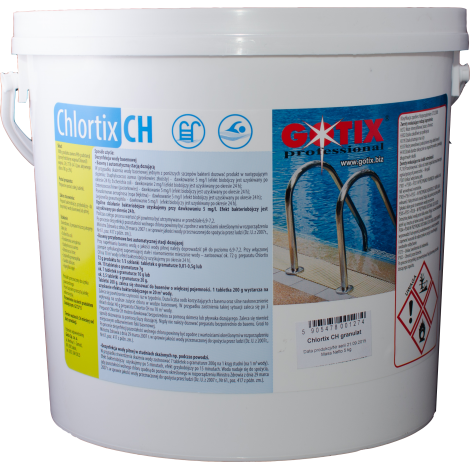 CHLORTIX CH GRANULAT 5KG - preparat bakteriobójczy i grzybobójczy, podchloryn wapnia, granulat, dezynfekcja wody basenowej i pitnej